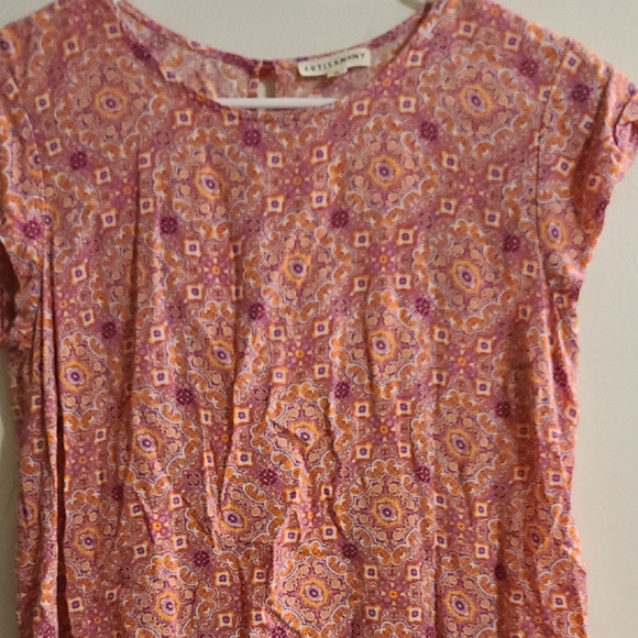 Artisan Ny Pink Cap Sleeve Blouse with Floral Pattern - Picture 1 of 1